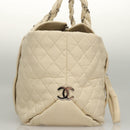 CHANEL Matelasse Hand Bag Leather Beige CC Auth bs24070V-4