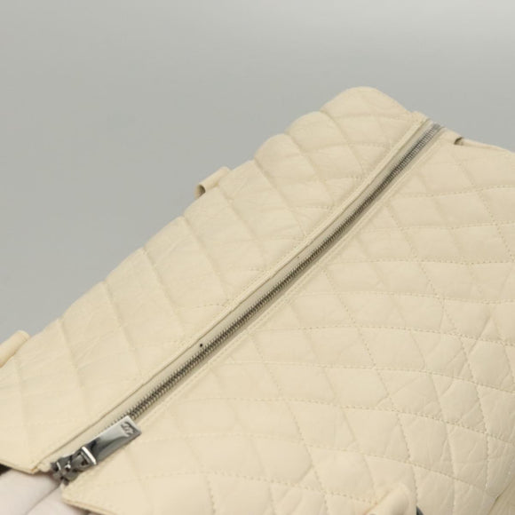 CHANEL Matelasse Hand Bag Leather Beige CC Auth bs24070V