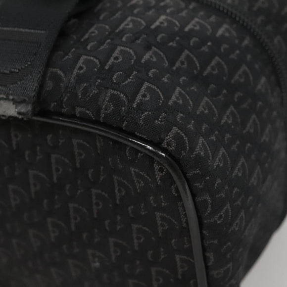 Christian Dior Trotter Canvas Vanity Chain Pouch Black Silver Auth bs24090