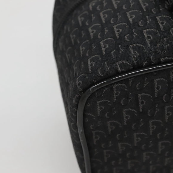 Christian Dior Trotter Canvas Vanity Chain Pouch Black Silver Auth bs24090