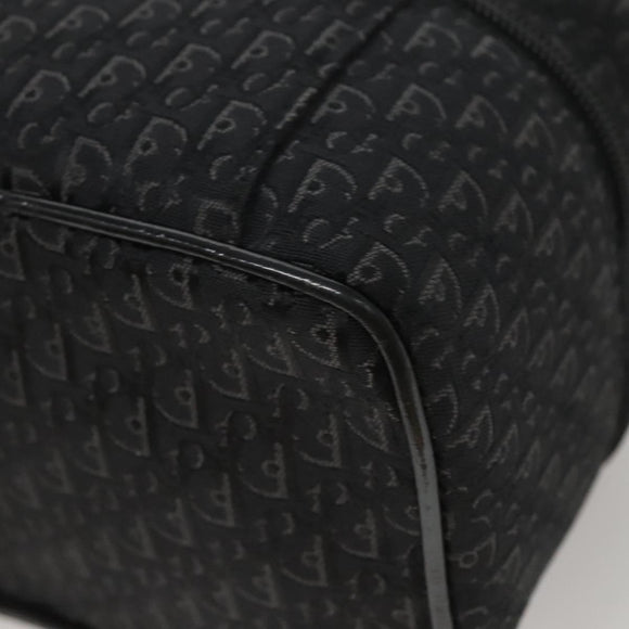 Christian Dior Trotter Canvas Vanity Chain Pouch Black Silver Auth bs24090