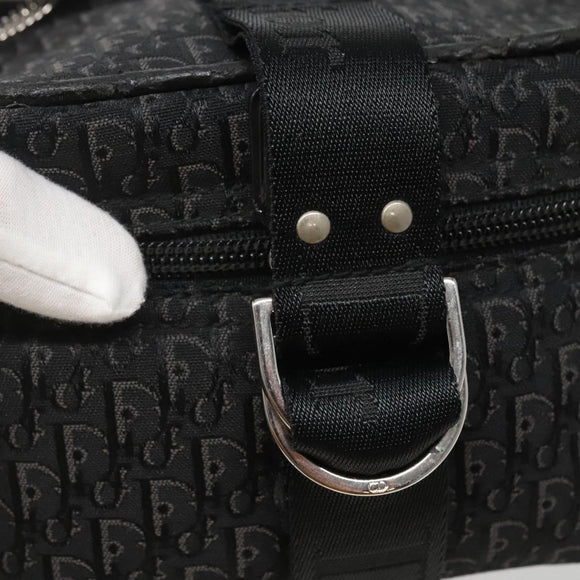 Christian Dior Trotter Canvas Vanity Chain Pouch Black Silver Auth bs24090