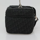 Christian Dior Trotter Canvas Vanity Chain Pouch Black Silver Auth bs24090-3