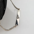 Christian Dior Trotter Canvas Vanity Chain Pouch Black Silver Auth bs24090-14