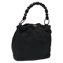 Christian Dior Maris Pearl Hand Bag Nylon Black Auth bs24098-1