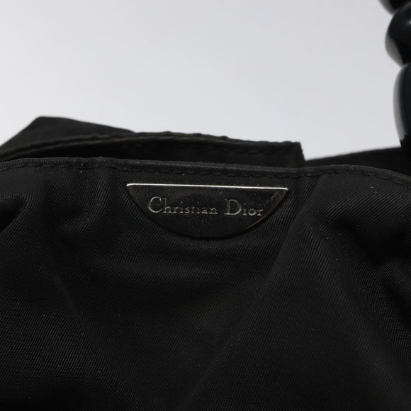 Christian Dior Maris Pearl Hand Bag Nylon Black Auth bs24098
