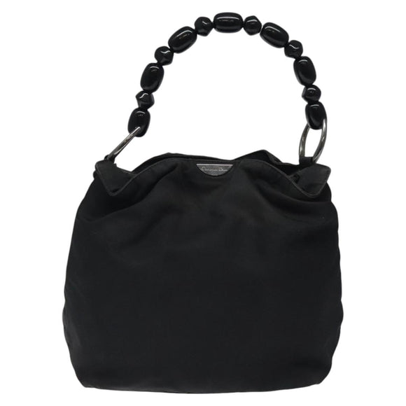 Christian Dior Maris Pearl Hand Bag Nylon Black Auth bs24098