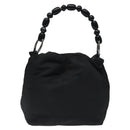 Christian Dior Maris Pearl Hand Bag Nylon Black Auth bs24098-2