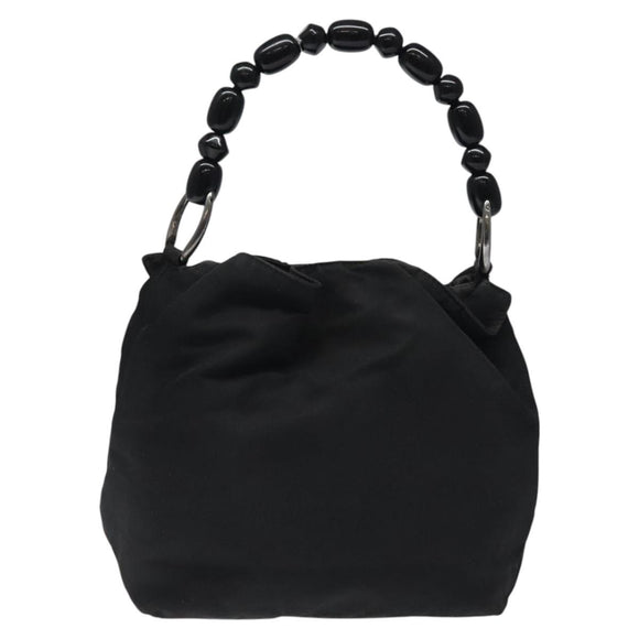 Christian Dior Maris Pearl Hand Bag Nylon Black Auth bs24098