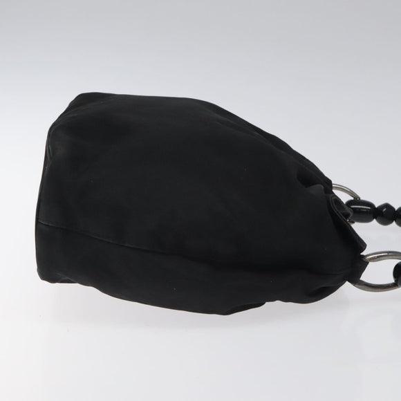 Christian Dior Maris Pearl Hand Bag Nylon Black Auth bs24098