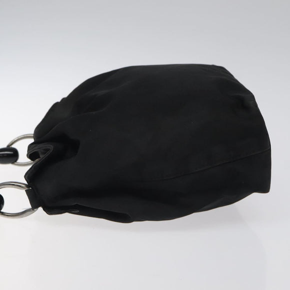Christian Dior Maris Pearl Hand Bag Nylon Black Auth bs24098