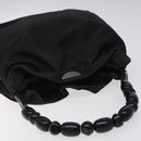 Christian Dior Maris Pearl Hand Bag Nylon Black Auth bs24098-6