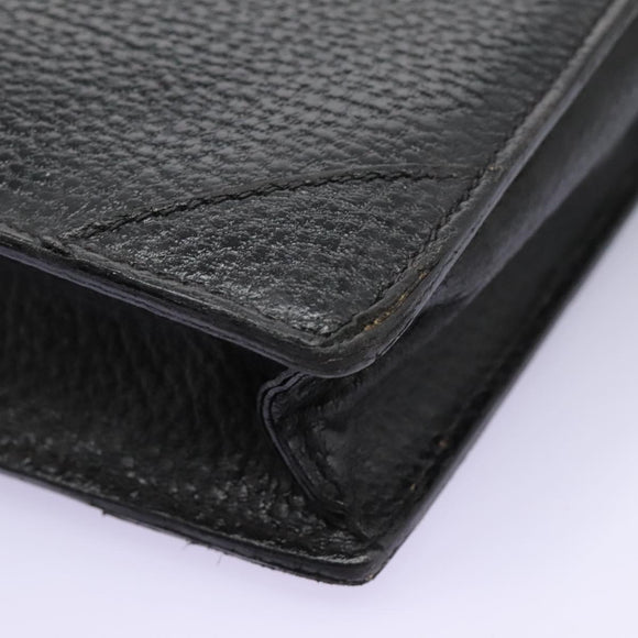 LOEWE Anagram Business Bag Leather Black Auth bs24101