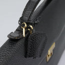 LOEWE Anagram Business Bag Leather Black Auth bs24101-9