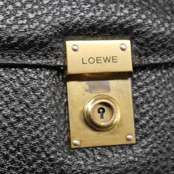 LOEWE Anagram Business Bag Leather Black Auth bs24101