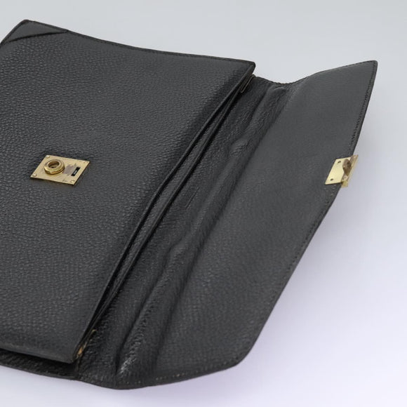 LOEWE Anagram Business Bag Leather Black Auth bs24101