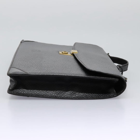 LOEWE Anagram Business Bag Leather Black Auth bs24101