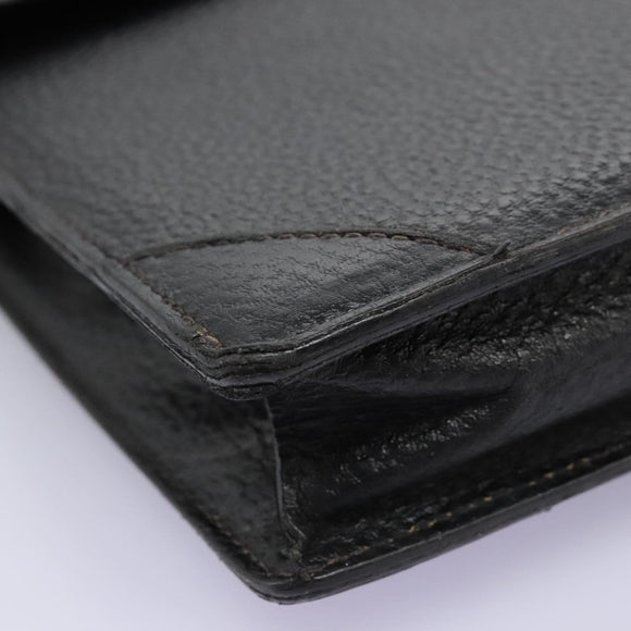 LOEWE Anagram Business Bag Leather Black Auth bs24101