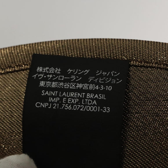 SAINT LAURENT Hat Canvas Gold Tone Auth bs24106