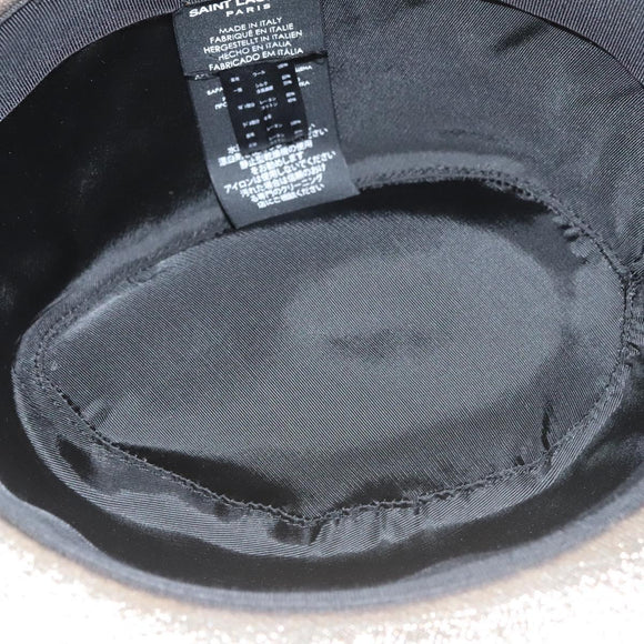 SAINT LAURENT Hat Canvas Gold Tone Auth bs24106