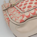 Coach Signature Tote Bag Canvas Pink Auth bs24113-11