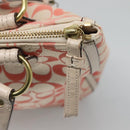 Coach Signature Tote Bag Canvas Pink Auth bs24113-14