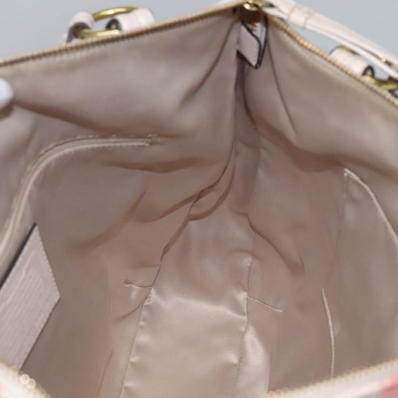 Coach Signature Tote Bag Canvas Pink Auth bs24113