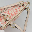 Coach Signature Tote Bag Canvas Pink Auth bs24113-6