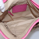 Coach Signature Shoulder Bag Canvas Beige Pink Auth bs24115-11