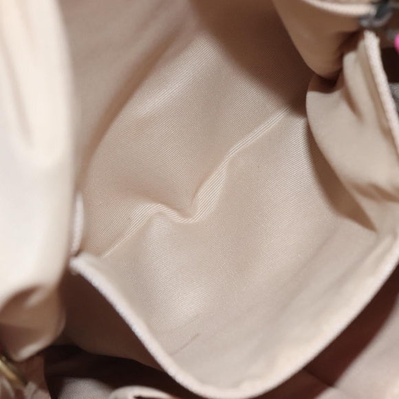 Coach Signature Shoulder Bag Canvas Beige Pink Auth bs24115