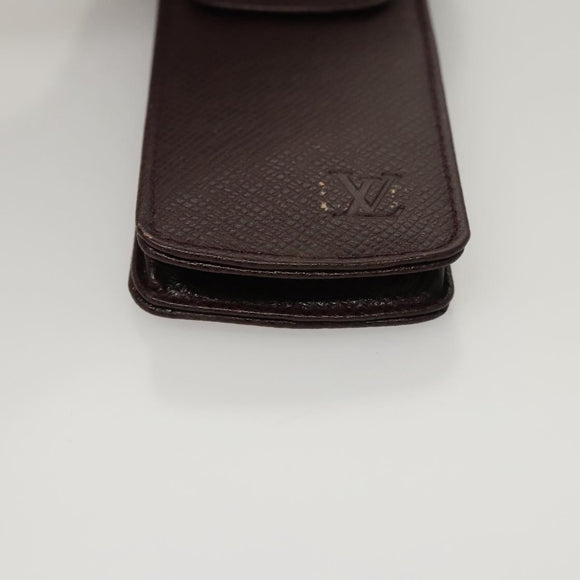 LOUIS VUITTON Taiga Dog Solo Pen Case Acajou LV Auth bs24147