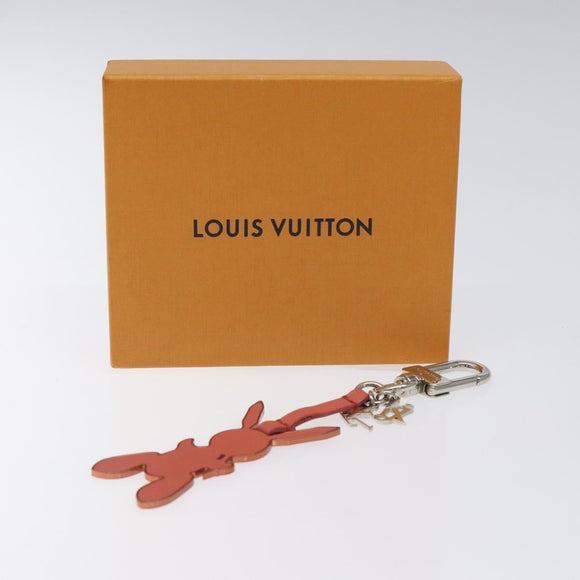 LOUIS VUITTON Rabbit Jeff Key Ring metal Pink M62734 LV Auth bs24153