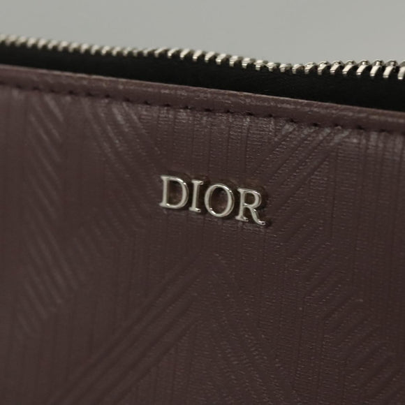 Christian Dior Pouch PVC Leather Purple Auth bs24156