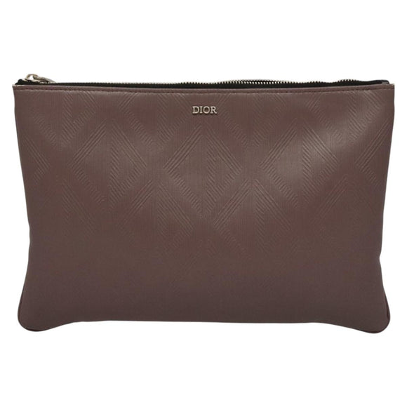 Christian Dior Pouch PVC Leather Purple Auth bs24156