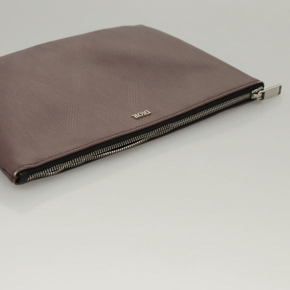 Christian Dior Pouch PVC Leather Purple Auth bs24156