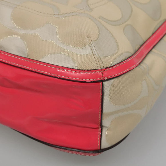 Coach Signature Tote Bag Canvas Beige Auth bs24162