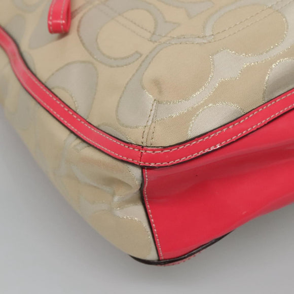 Coach Signature Tote Bag Canvas Beige Auth bs24162
