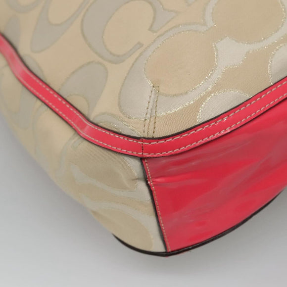 Coach Signature Tote Bag Canvas Beige Auth bs24162