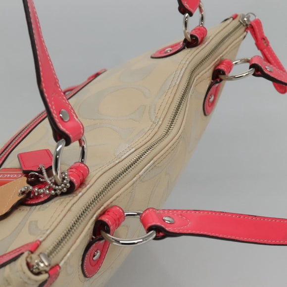 Coach Signature Tote Bag Canvas Beige Auth bs24162