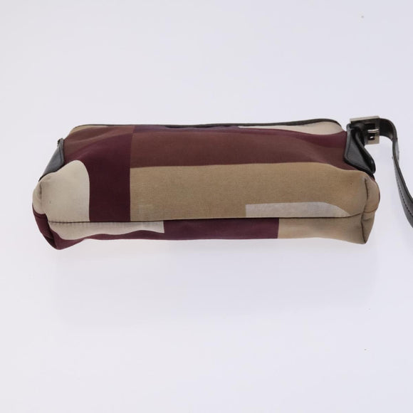 BALLY Shoulder Bag Canvas Leather 5 Set Beige Brown Navy Auth bs24168