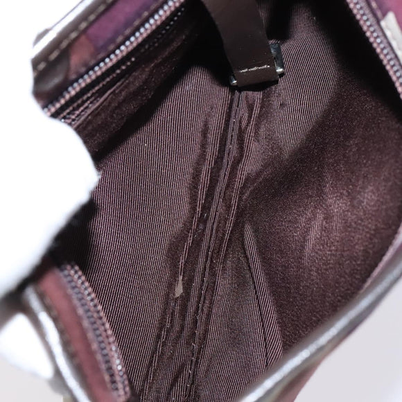 BALLY Shoulder Bag Canvas Leather 5 Set Beige Brown Navy Auth bs24168