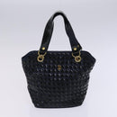 BALLY Shoulder Bag Canvas Leather 5 Set Beige Brown Navy Auth bs24168-15