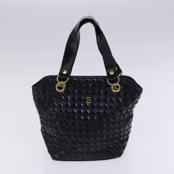 BALLY Shoulder Bag Canvas Leather 5 Set Beige Brown Navy Auth bs24168