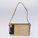 BALLY Shoulder Bag Canvas Leather 5 Set Beige Brown Navy Auth bs24168-2