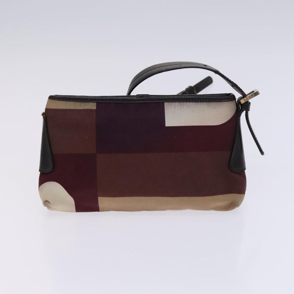 BALLY Shoulder Bag Canvas Leather 5 Set Beige Brown Navy Auth bs24168