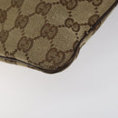 GUCCI GG Canvas Shoulder Bag Beige Silver 113013 Auth bs24169-16