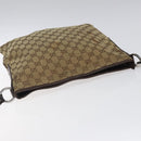 GUCCI GG Canvas Shoulder Bag Beige Silver 113013 Auth bs24169-6