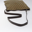 GUCCI GG Canvas Shoulder Bag Beige Silver 113013 Auth bs24169-7