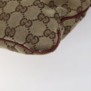 GUCCI GG Canvas Shoulder Bag Beige Silver 113013 Auth bs24171-16