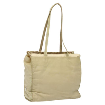 PRADA Tote Bag Nylon Beige Auth bs24173